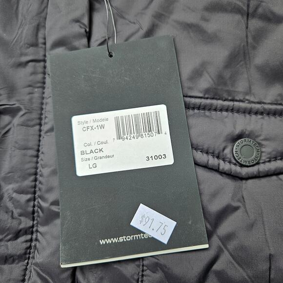 NWT Stormtech Women's Large Black Full Zipped Quilted Jacket - Picture 5 of 11